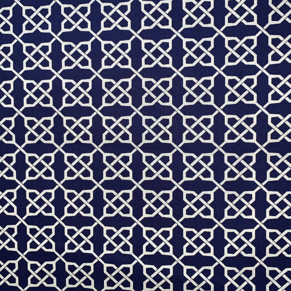 3.7 Yds Free Spirit Vicki Payne Blue White Celtic Knot Fretwork Lattice Fabric